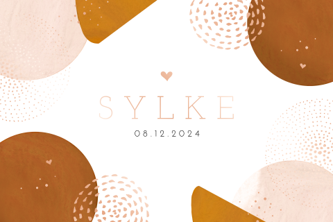 Hippe geboortekaart dochter roségoudfolie vormen