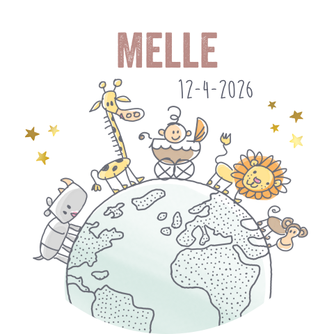 Raamsticker rond met jungledieren op wereldbol