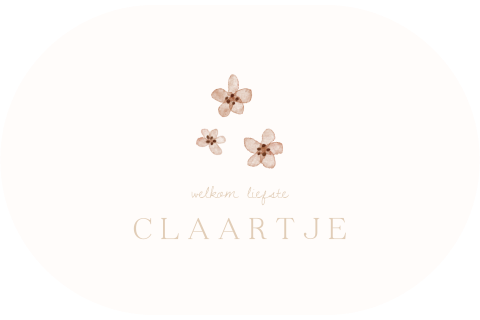 Origineel geboortekaartje met watercolour bloemetjes