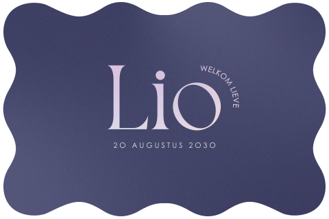 Bijzonder geboortekaartje met golven en holografische folie