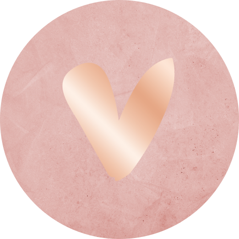 Stijlvolle roze velvet sluitsticker met hartje van roségoudfolie