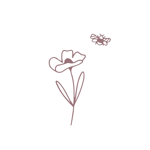 Prachige sluitsticker met lijntekening bloemetje