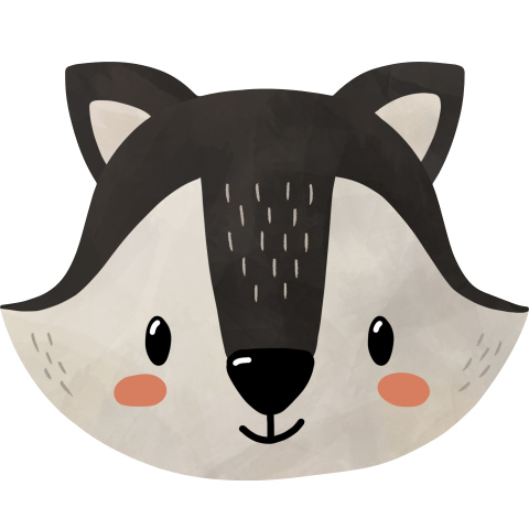 Origineel geboortekaartje in de vorm van een wolvenhoofd