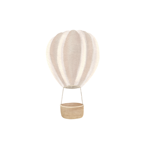 Sluitsticker wit met luchtballon illustratie