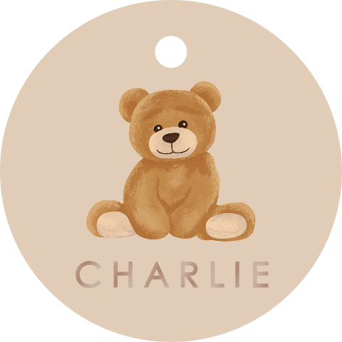 Label cirkel met beertje