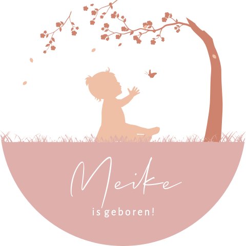 Raamsticker rond silhouetje met boom