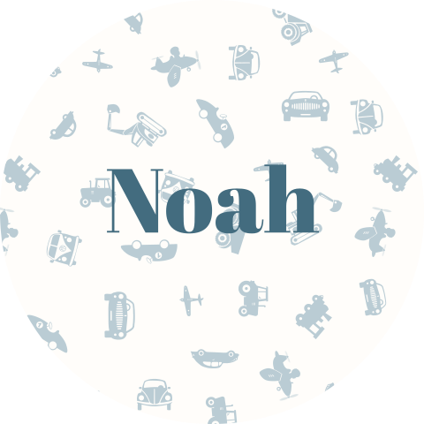 Raamsticker lief blauw patroon met naam