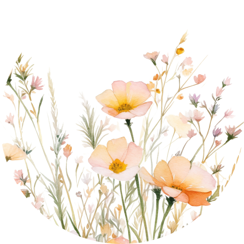 Sluitsticker met lente bloemen