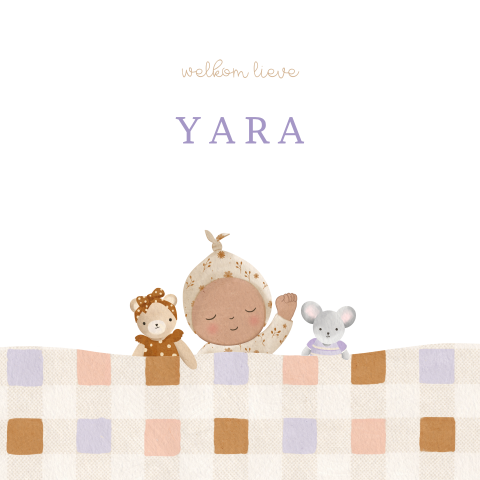 Raamsticker vierkant met baby en dekentje