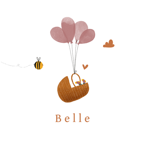 Raamsticker rond met ballonnen en mandje