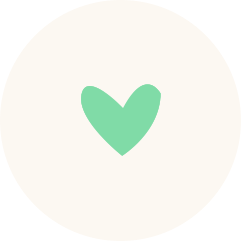 Vrolijke sluitsticker met groen hartje