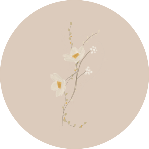 Pastelkleurige sluitsticker met bloemenslinger