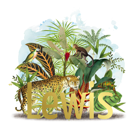 Geboortekaartje met goudfolie voor jongetje met jungledieren