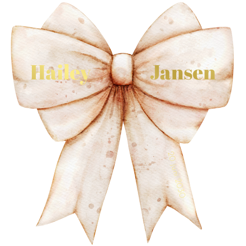 Lief geboortekaartje meisje in de vorm van strik