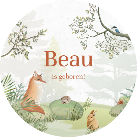 Raamsticker rond met bosdieren