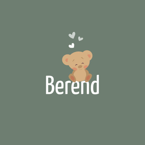 Vrolijk geboortekaartje groen met illustratie beertje