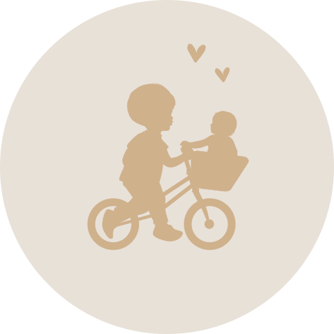 Sluitsticker met silhouetjes op een fiets