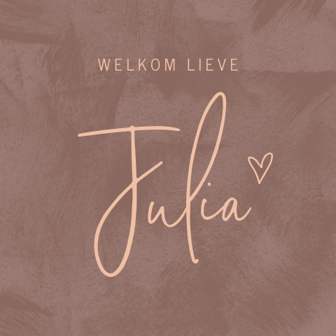 Oudroze geboortebord in velvetlook