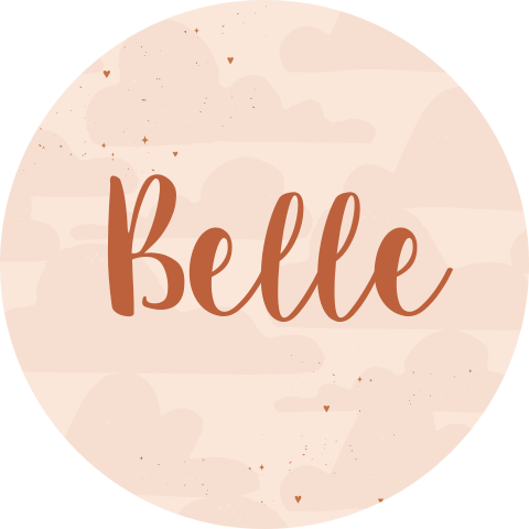 Sluitsticker met wolkjes patroon en naam