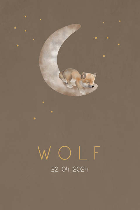 Tuinbord met wolf, maan en sterren