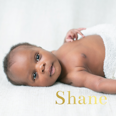 Goudfolie babykaartje jongen met foto