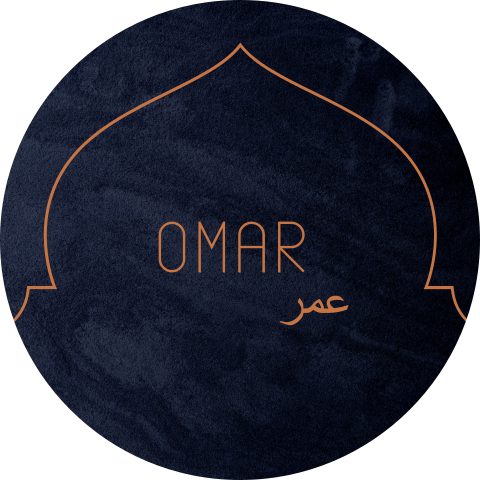 Ronde raamsticker blauwe velvet-look en koperkleur