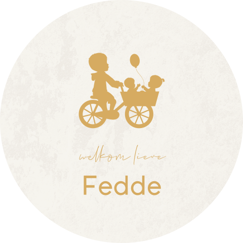 Raamsticker beige met silhouetjes op fiets