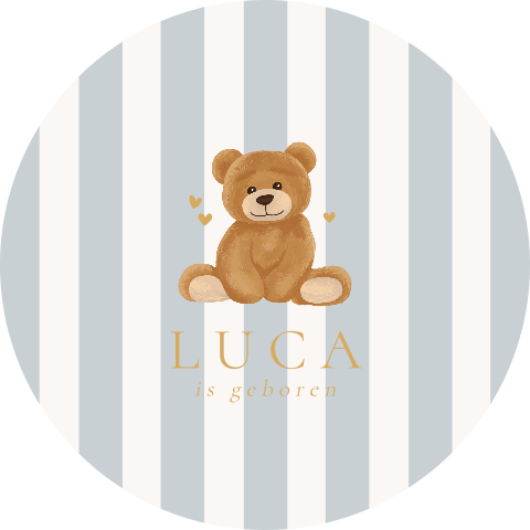 Raamsticker met strepen en schattig beertje