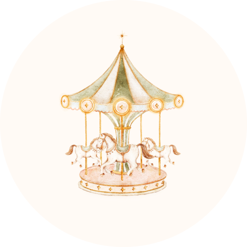 Sluitsticker met illustratie carrousel