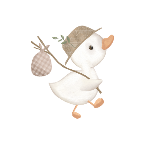 Sluitsticker jongen eendje met knapzak