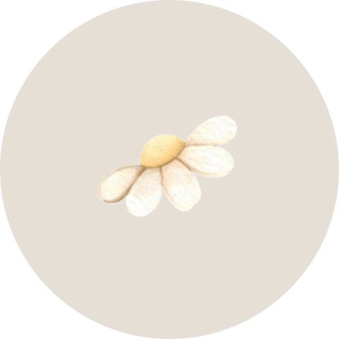 Sluitsticker beige met madeliefje