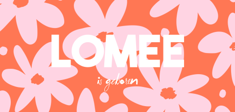 Vrolijk geboortekaartje met bloemen en color blocking voor een meisje