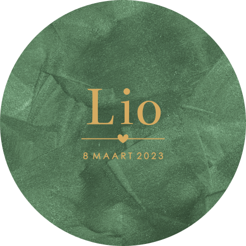 Raamsticker rond met groene velvet-look en hartje
