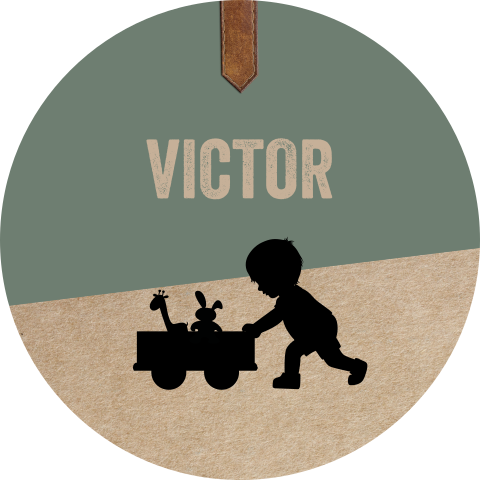 Sluitsticker met stoere kraftlook en silhouetje