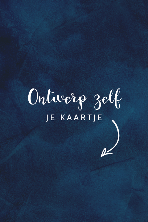Geboortekaartje zelf maken met velvet-look in donkerblauw