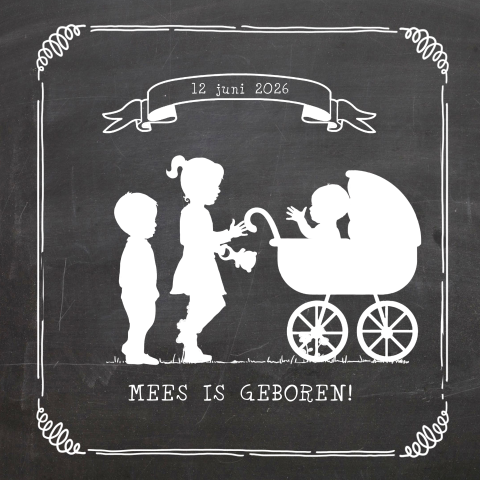 Vintage geboortekaartje voor een tweede kindje