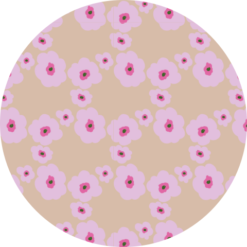 Sluitsticker met paars bloemetjespatroon