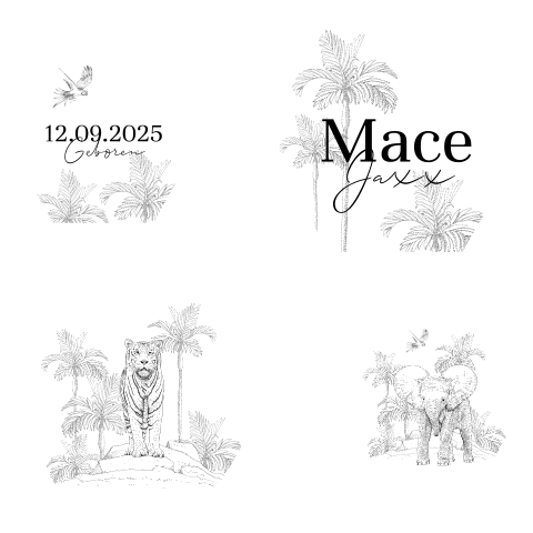 Stoere muurdecoratie in hexagon vorm met jungle thema