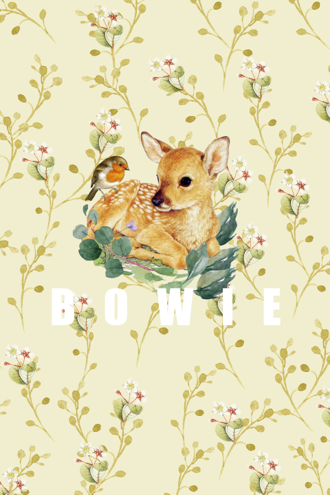 Lieve geboortekaart voor dochter met hertje en bloemenpatroon