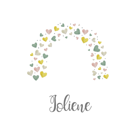 Uniek handgeschilderd kaartje met regenboog