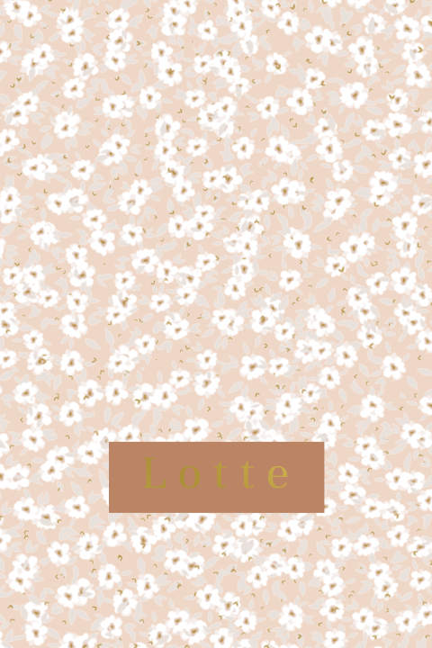 Goudfolie babykaartje voor meisje met bloemetjesprint