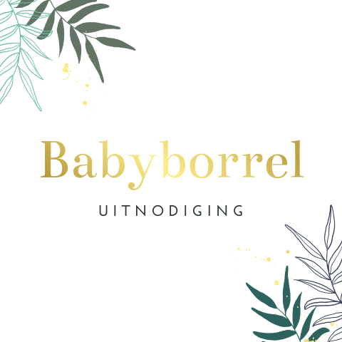 Kraamborrelkaart in junglestijl met goudfolie