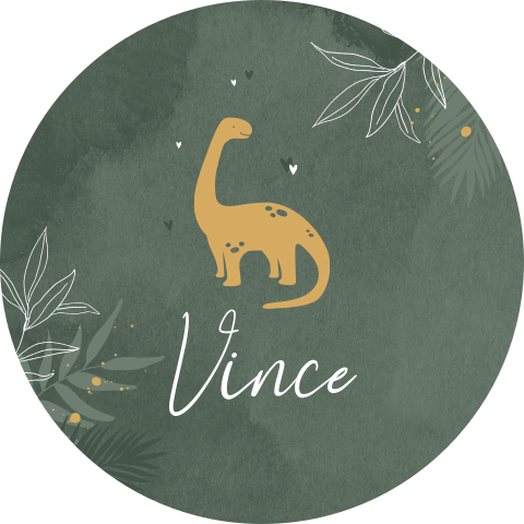 Raamsticker rond groen met dino