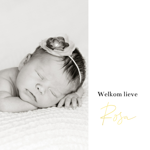 Goudfolie geboortekaartje zelf maken meisje