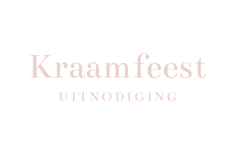 Kraamborrelkaart met roze typografie