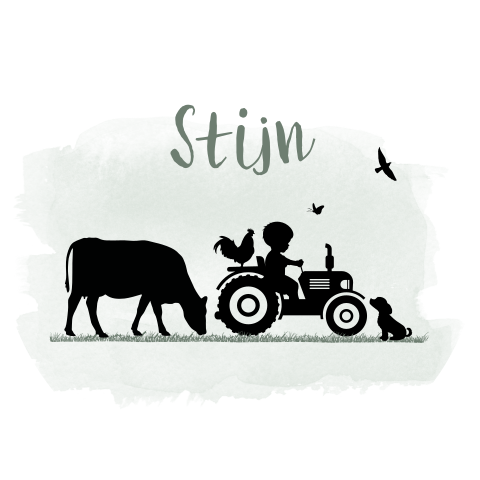 Sluitsticker met silhouetje en boerderij dieren