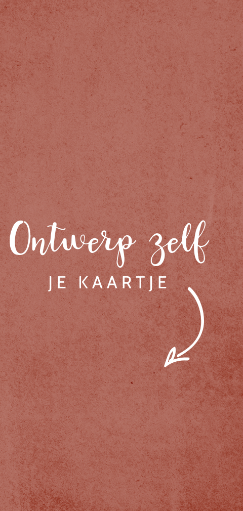 Zelf te maken geboortekaartje beton-look in trendkleur terra