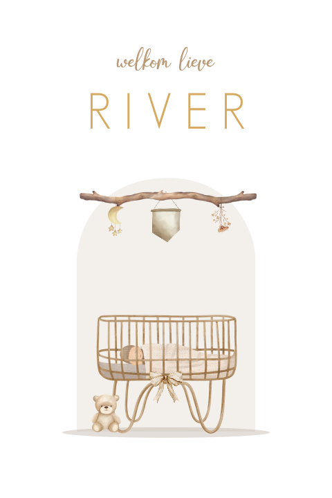 Tuinbord staand met illustratie wiegje