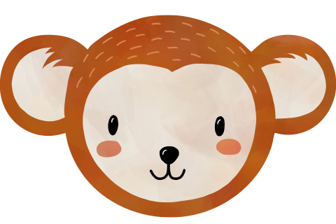 Bijzonder geboortekaartje in de vorm van een apenhoofd