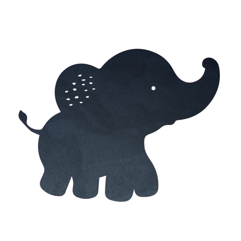 Sluitzegel met donkerblauw olifantje